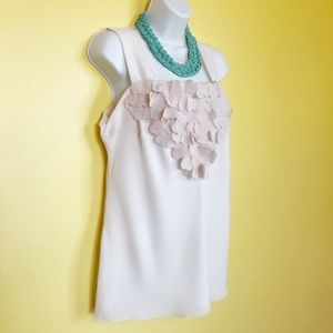 Jennie & Marlis Ivory Sleeveless Blouse Size M